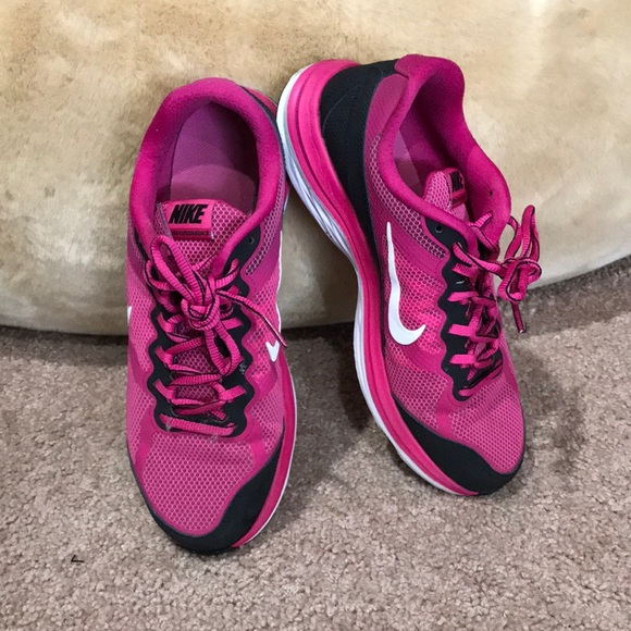 hot pink and black sneakers